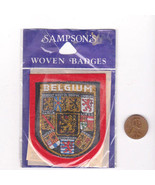 Vtg Belgium Patch-Travel-Sampson Souvenir-Red Felt-Shield-Crest-Luxembourg - $14.01