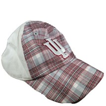 Indiana University Hoosiers Adjustable Plaid Dad Hat Cap NCAA Strapback White  - £3.85 GBP
