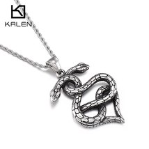 Gothic Animal Double Snake Pendant Love Couple Necklace Punk Style Accessories J - £15.91 GBP