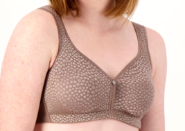 Breezies Wirefree Diamond Shimmer Unlined Support Bra- JAVA, 48B - £20.35 GBP