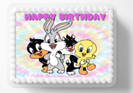 Baby Bunny Tweety Edible Image Personalized Baby Shower Birthday Cake Topper - £11.90 GBP+