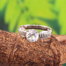 Rock Crystal Quartz Ring Handmade 925 Sterling Silver Ring Quartz Women Ring - £26.43 GBP