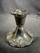 Vintage Baroque by Wallace 750 Ornate Candlestick Holder 3.5” Silver Plate - $20.79