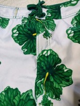 BKE Wet Mens Swim Trunks Board Shorts Sz 34 Tropical Beach Green Floral Pockets  - £11.15 GBP