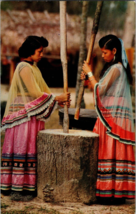 Native Americana Indian~Seminole Indians Grinding Corn~Vintage Postcard (D3) - $4.60