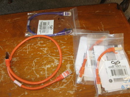 NEW LOT o 4 Cat6 Snagless Shielded Patch Cable Connector .5 / 1 ft / 008... - £17.92 GBP