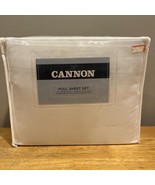 Cannon Full Sheet Set White 100% Cotten Sateen 240 Thread Count NOS Sears - $749.37 MXN