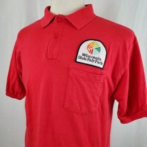 Vintage Wisconsin State Fair Park Pocket Polo Shirt Large Embroidered Pa... - $17.99