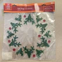 Christmas Reindeer and Holly  window sticker Gel Clings 20 pcs Sealed Pa... - £6.65 GBP