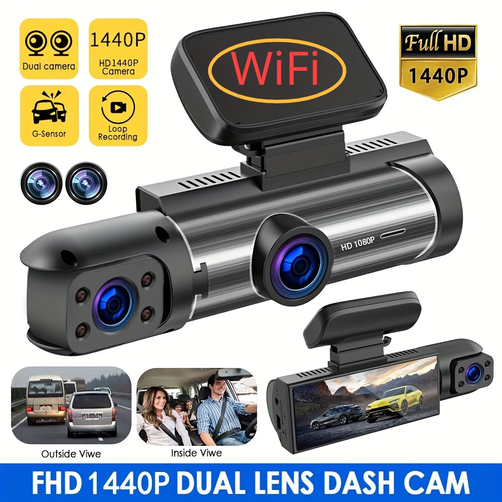 1440P HD WiFi Dash Cam for Car DVR Camera Video Recorder Auto Night Vision WDR - £42.90 GBP+