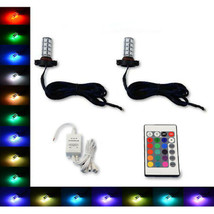 H16 5202 27 SMD RGB Multi-Color Changing Shift Led Fog DRL Light Bulb IR Pair - $39.95