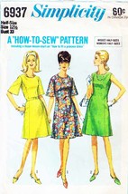 Misses&#39; DRESS How-To-Sew Vintage 1966 Simplicity Pattern 6937 Size 12½ U... - £9.39 GBP