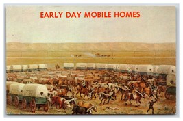 Early Day Mobile Homes Wagon Train Lincoln NE Historical Society Postcard O17 - £2.25 GBP