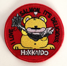 Hok Kai Do I Love Salmon Its Delicious Embroidered Patch Pin Back 3.5in NOS - £7.05 GBP
