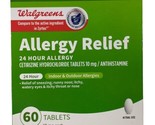 Walgreens Allergy Relief 24HR 60 Tabs Exp 08/2024 - $16.78