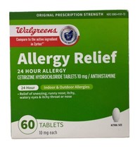 Walgreens Allergy Relief 24HR 60 Tabs Exp 08/2024 - $16.78