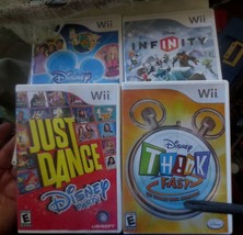 4 Nintendo Wii Disney themed Games All Star Party Just Dance Party Think Fast - £11.15 GBP