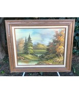 WENDY REEVES Original VINTAGE MID CENTURY MODERN LANDSCAPE Signed Oil on... - £639.48 GBP