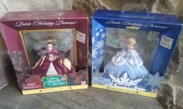 2 Vintage Disney Petite Holiday Princess Cinderella Beauty &amp; The Beast Ornaments - £11.00 GBP