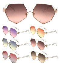 Womens Oversized Geometric Aviator Sunglasses Retro Design Fashion Trendy Square - £5.27 GBP+