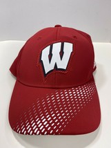 Adidas Red &amp; White Wisconsin UW Badgers SnapBack Baseball Hat Cap OSFM Excellent - £9.54 GBP