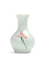 painted flower ceramic vase , Modern hydroponic vase, Dried flower vase - $25.00