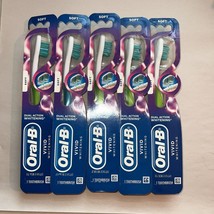 Set Of 5 Oral-B 3D White Vivid Whitening Manual Toothbrushes - Soft Bris... - £11.57 GBP