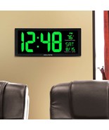 Big Digital Wall Clock Large LED Display Calendar Office Classroom w Tem... - £49.26 GBP
