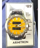 Armitron Goldfinch Men&#39;s Watch Gray/Yellow Water Resistant 165ft - NEW - £57.48 GBP