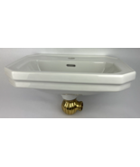 Duravit 785/50 Designer Wall Mount Bathroom Sink White w Gold/ Brass Dra... - $4,191.21 MXN