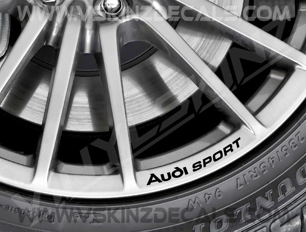 Audi Sport Logo Premium Cast Wheel Rim Decals Kit Stickers S-line TT RS Quattro