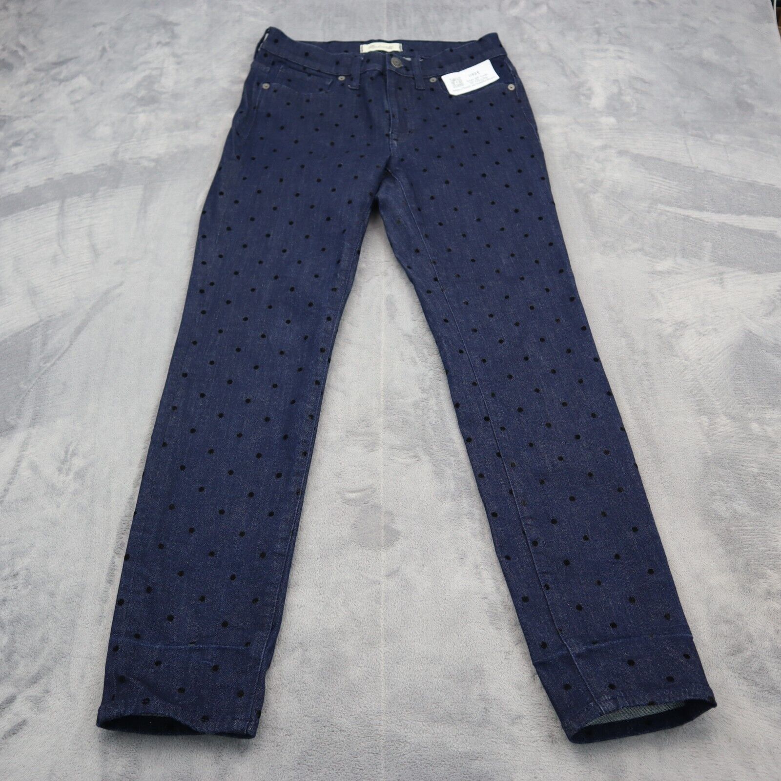 Primary image for Madewell Jeans Pants Womens 27 Blue Denim Casual Polka Dot 9" High Rise Skinny