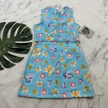 XOXO Vintage Mini Dress Size Y16 Womens S/M New Blue Pink Floral Y2k Chain Trim - £28.44 GBP