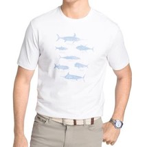 Izod Saltwater Men&#39;s T-Shirt Swordfish Tarpon Marlin Print White Size Large - £7.85 GBP