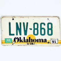 1991 United States Oklahoma OK Passenger License Plate LNV-868 - €11,16 EUR