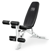 Foldable and Adjustable Weight Bench with Leg Extension, White/Black - $6,259.31 MXN