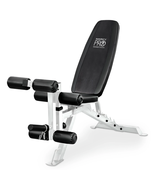 Foldable and Adjustable Weight Bench with Leg Extension, White/Black - $6,259.31 MXN