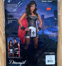 Dreamgirl Womens Medium Battle Babe Costume Adult Black Red 3 Pc - $14.40