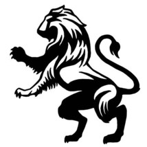 Lion Rampant sticker VINYL DECAL Medieval Renaissance Heraldry Armorial Armory - £5.69 GBP
