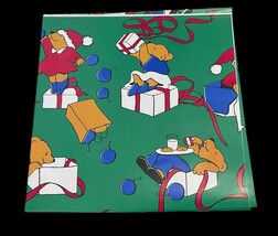 70s Vintage Christmas Wrapping Paper Sheet Teddy Bears Flat Wrap 30”x20”... - $294.32 MXN