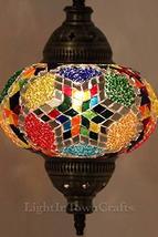 LaModaHome Pendant Chandelier LAMP Turkish Moroccan Mosaic Hanging Ceiling Lamp  - £31.61 GBP