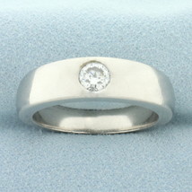 Mens 3/4ct Solitaire Diamond Pipe Style Ring in Palladium - £2,762.53 GBP