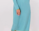 Denim Co. Comfort Zone Soft Blend Knit Sleeper Hooded Lounge Dress TURQU... - $27.72