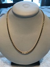 24k over sterling silver necklace 18 inch NWT box style unworn vintage - £47.31 GBP
