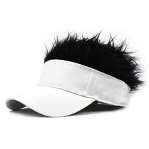 Saisifen Men Novelty Outdoor Sports Baseball Cap White Hats Black Hair - £14.93 GBP
