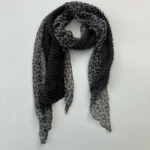 Leopard Print Gray Scarf  17&quot; x 80&quot; - £7.87 GBP