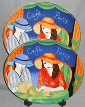 1994 Set (2) Sango Cafe Paris Pattern Dinner Plates - £31.64 GBP