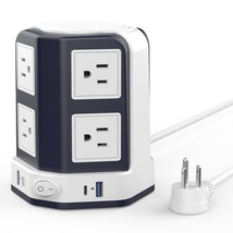 Surge Protector Power Strip Tower 20W Usb C, 10 Ft Extension Cord With M... - £39.32 GBP