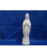  Virgin Mary w Praying Hands Statue All White High Luster - $7.99