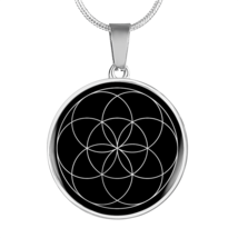 Sacred Geometry The Seed of Life Circle Necklace Stainless Steel or 18k Gold 18 - £34.13 GBP+